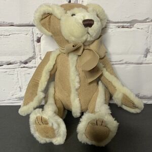 Bath & Body Works Plush -HI I'M GINGERBREAD- Teddy Bear 7" Two Tone Sherpa Suede